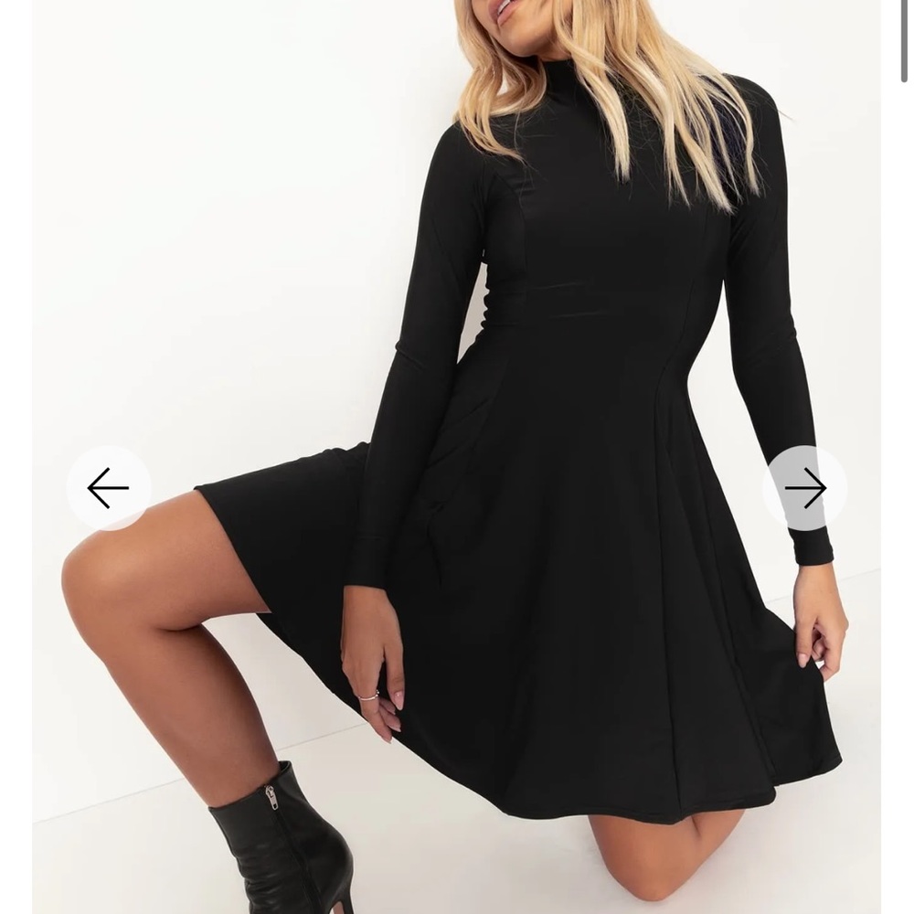 Blackmilk WARM BLACK LONG SLEEVE EVIL LONGLINE DRESS NWT